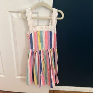 Mini boden rainbow cotton dress size 7-8 EUC